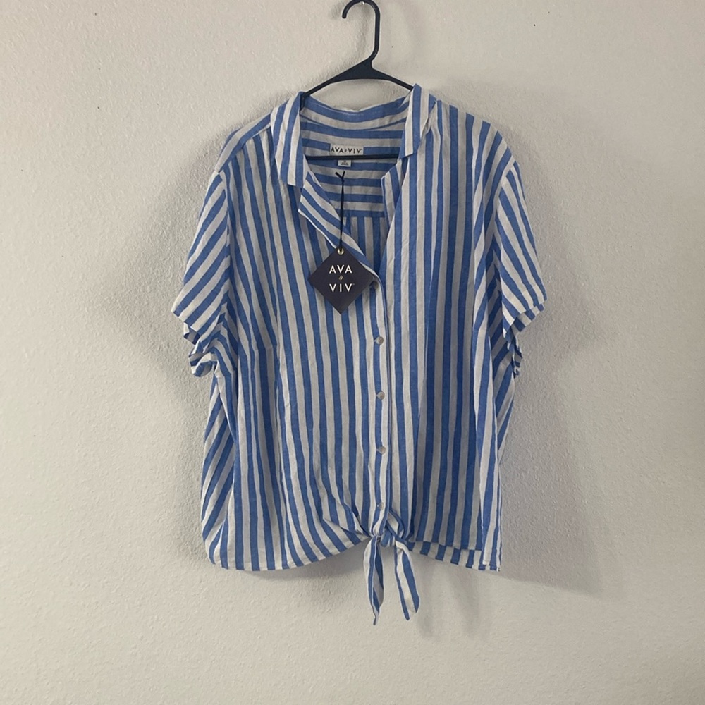 Blue striped new with tags Ava Viv Shirt